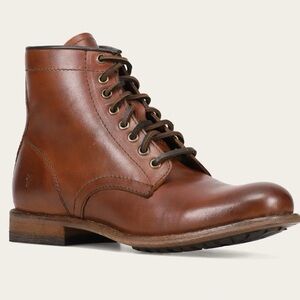 NEW (no box) Frye Tyler lace up boots, brown, Unisex, Men’s 9US, Women’s 10.5US